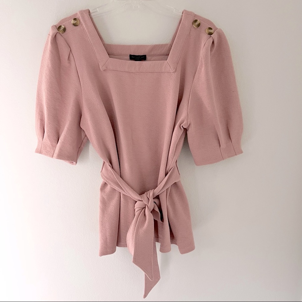 Anthropologie Current Air Barnette Mauve Pink Puff Sleeve Blouse
